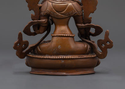 Serene White Tara Statue | Oxidized Copper Buddhist Idol for Healing