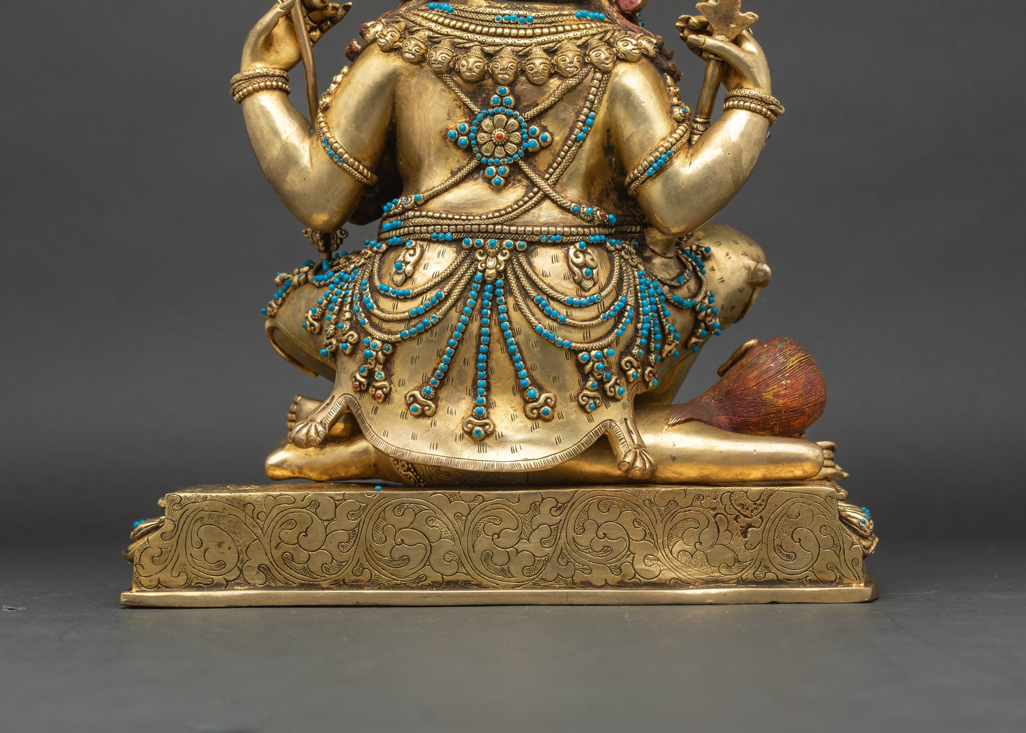 Four-Armed Mahakala Statue | Tibetan Protector Deity Sculpture