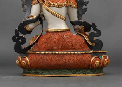Traditional White Tara Statue | Masterfully Crafted by Artisans
