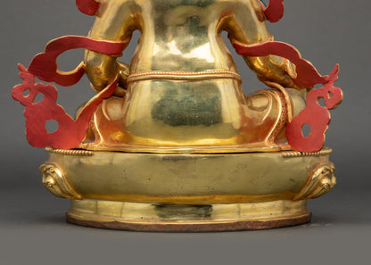 Dzambhala Ritual Statue | 24K Gold Fire-Gilded Nepalese Buddhist Art