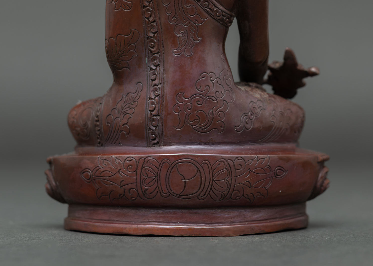 Medicine Buddha Figure | Oxidized Copper Buddhist Statue