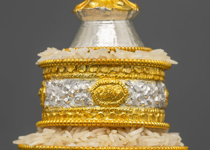 4-inch Tibetan Mandala Set | Offering Set with Silver & Gold Plating