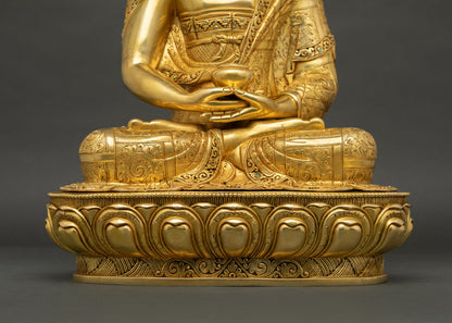 Amitabha Buddha Statue | 24K Gold Copper Meditation Figurine