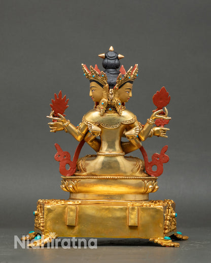 Guhyasamaja and Consort Statue - Vajrayana Tantric Meditation Deity