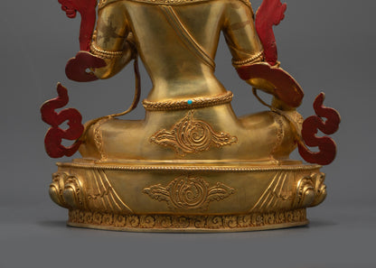 Green Tara Idol for Altar | Nepalese Buddhist Statue for Protection