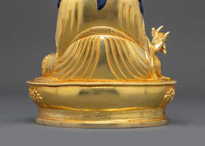 Gold Fire-Gilded Guru Padmasambhava Statue | Tibetan Buddhist Idol