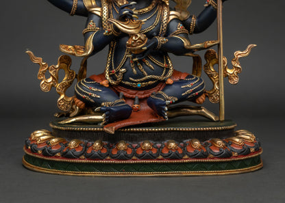 Four Armed Mahakala Statue | Buddhist Dharma Guardian Sculpture