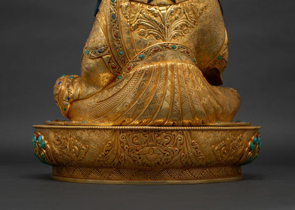 Guru Norlha Statue | Luxuriously Gold Fire-Gilded Copper Sculpture