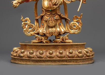 Protector White Mahakala Statue | Tibetan Buddhist Mahakala Idol