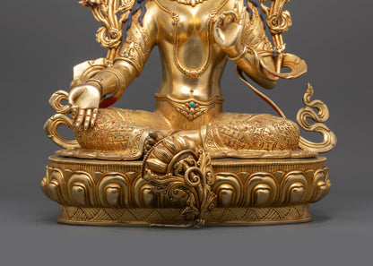 Premium Serene Green Tara Sculpture | Goddess of Mercy & Enlightenment