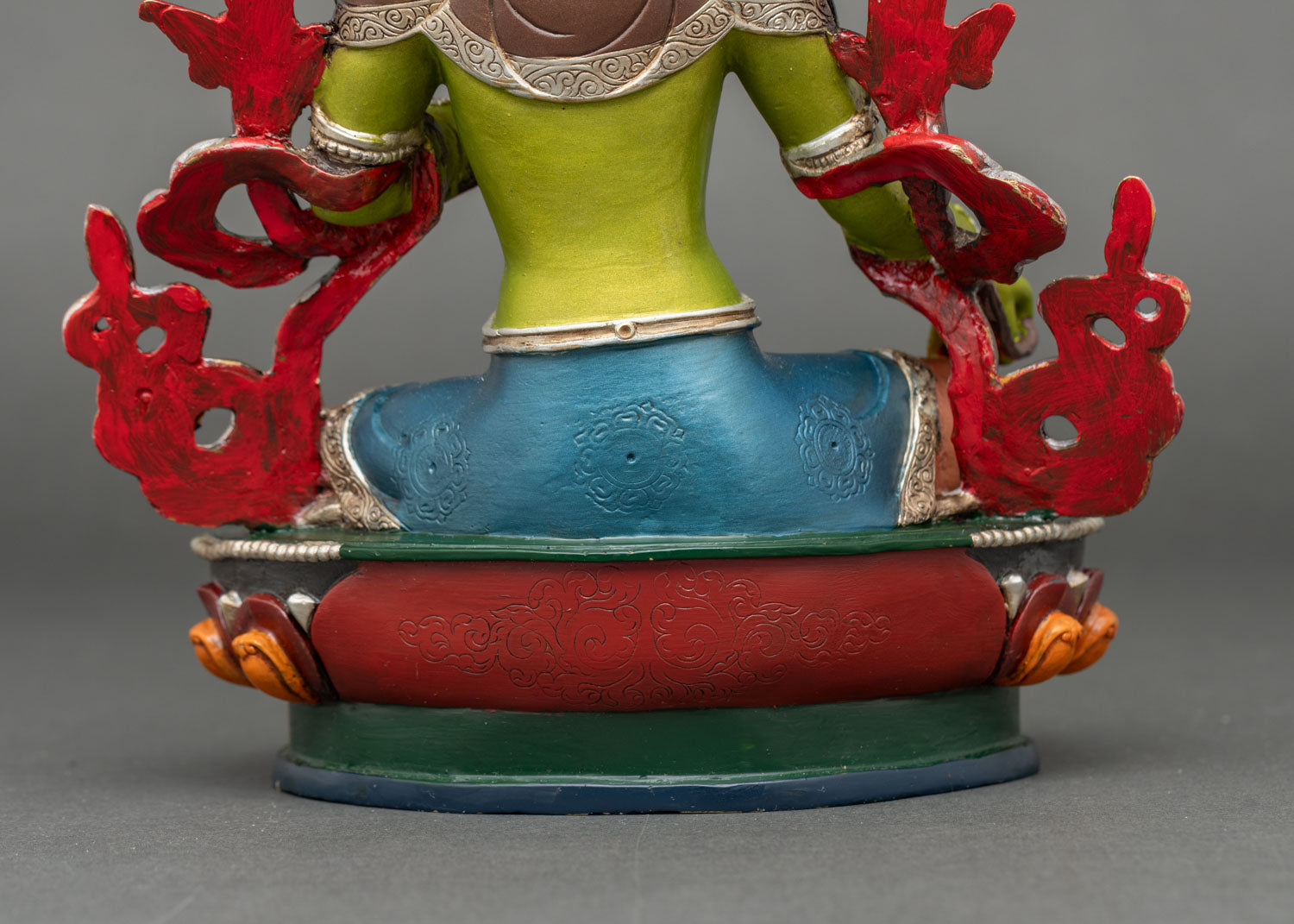 Green Tara Deity Statue | Hand-Painted Buddhist Figurine