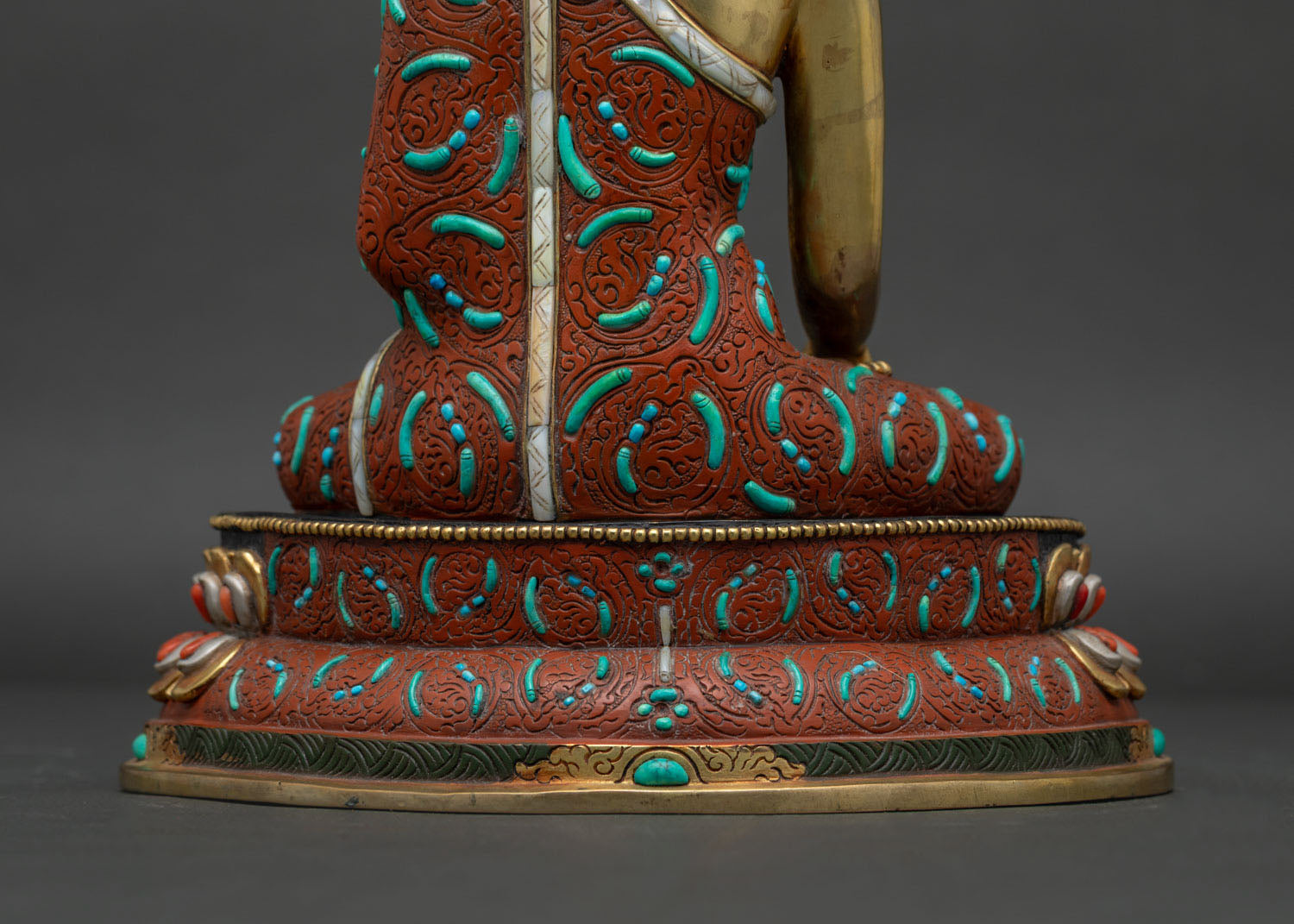 Shakyamuni Buddha Statue | Gold Fire-Gilded Buddhist Sculpture