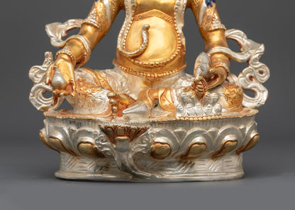 Yellow Dzambhala Statue | Traditional Himalayan Buddha of Wealth