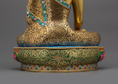 Premium Meditating Shakyamuni Buddha Statue | Tibetan Buddhist Artwork