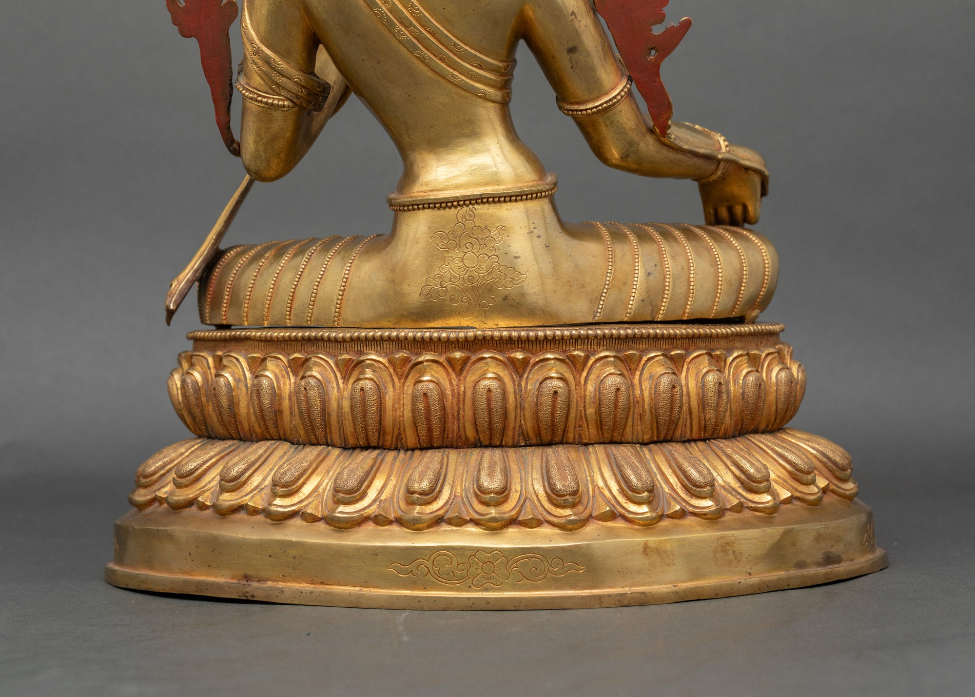 Nepalese Mother Green Tara Statue | 24K Gold Gilded Buddhist Art