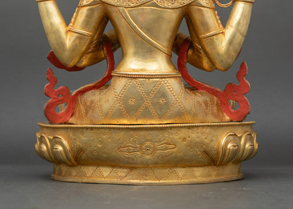 Four-Armed Chenrezig Statue | Embodiment of Infinite Compassion