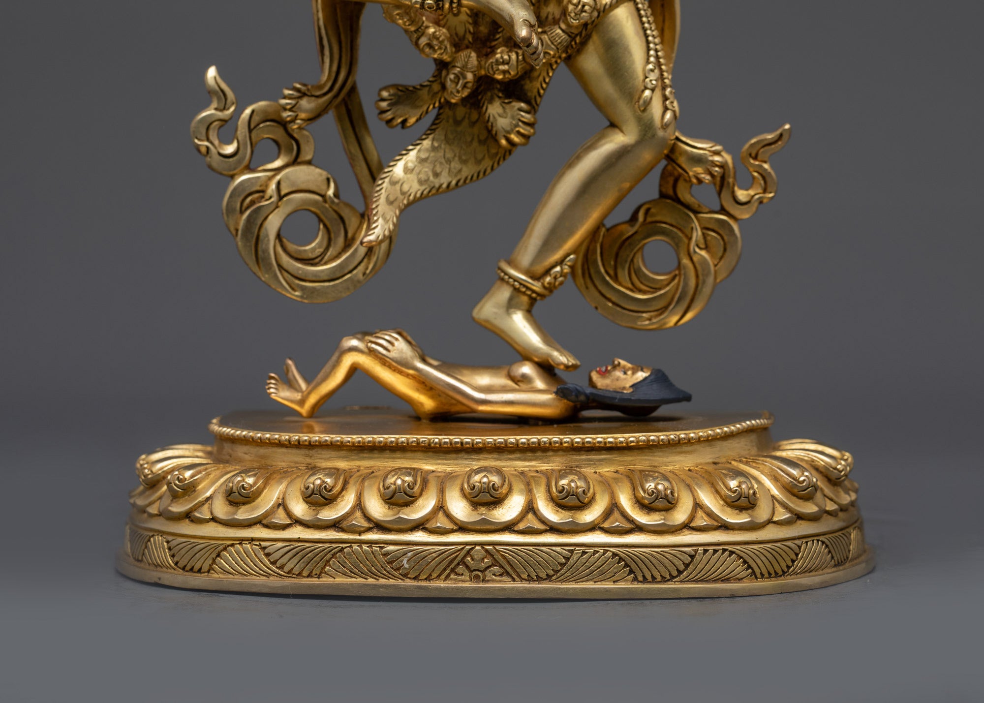 Exquisite Statue of Gold-Gilded Simha Mukha | Buddhist Art from Nepal