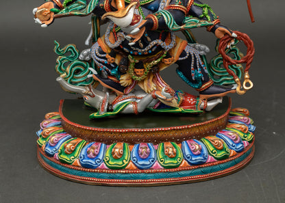 Six Arm Mahakala Statue | Authentic Tibetan Protector Artwork