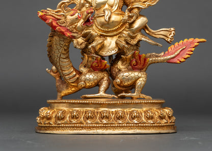 White Dzambhala Sculpture | Prosperity and Abundance Altar Piece