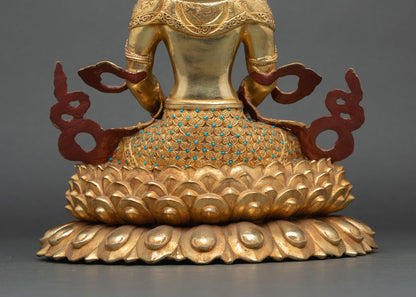 Amitayus Copper Statue | Traditionally Crafted Sculpture Nepal
