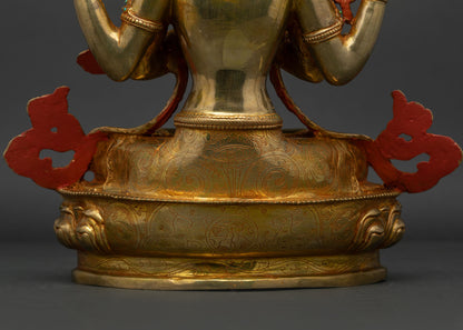 Avalokiteshvara (Chenrezig) Statue – Traditional Newari Artistry