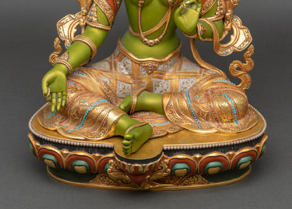 Green Tara Statue for Home & Altar | Spiritual Buddhist Art