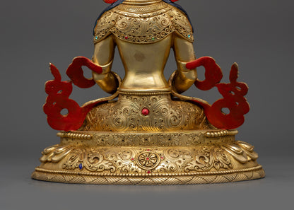 Longevity Deity Amitayus Sculpture | Authentic Tibetan Buddhist Artwork
