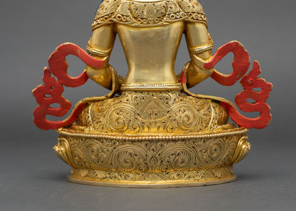 Amitayus Statue | Pure Gold Copper Sculpture