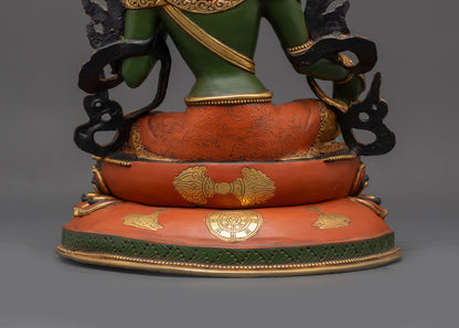 Vibrant Meditative Green Tara Sculpture | Meditation and Spiritual Decor