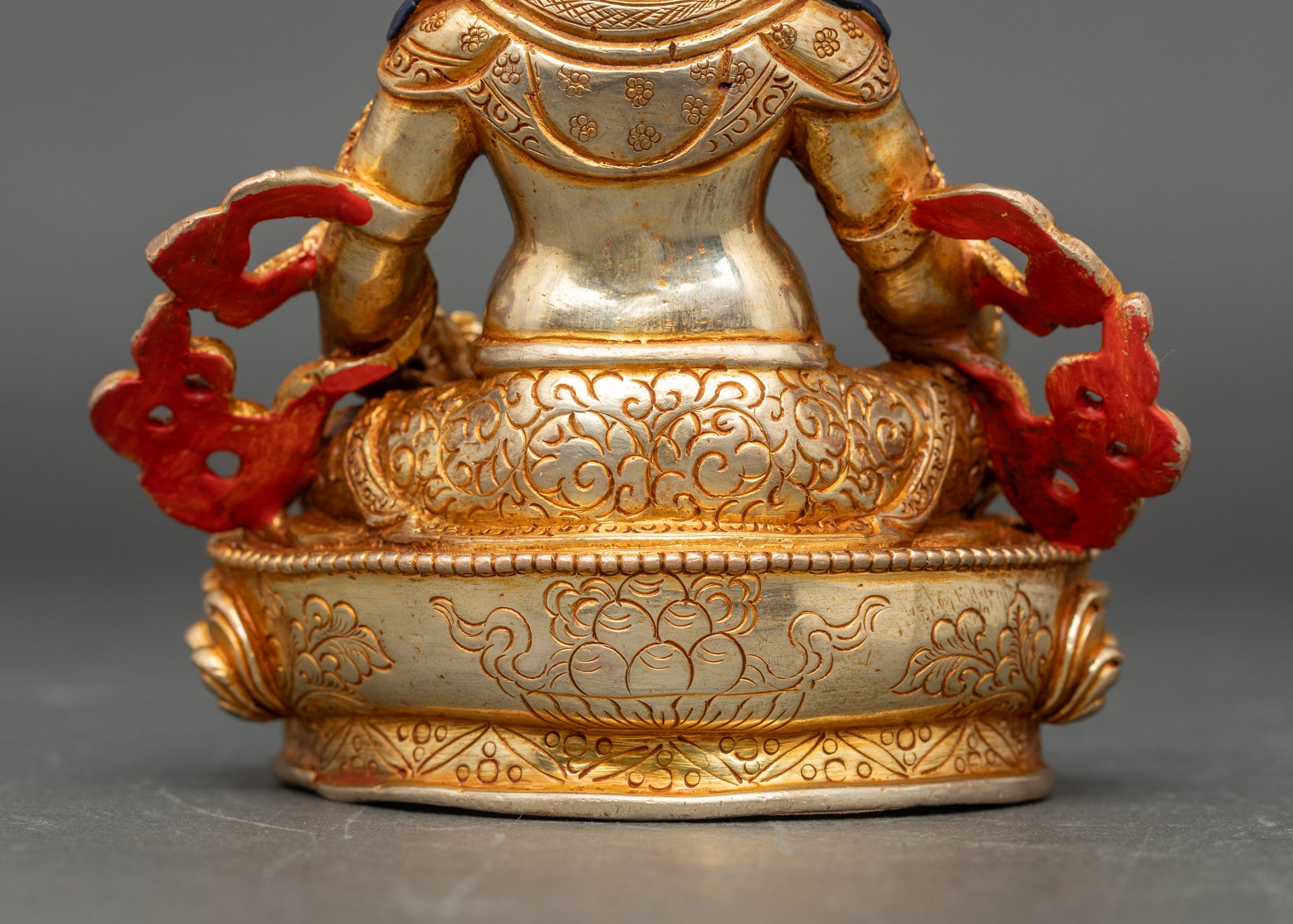 24K Gold-Gilded Copper Dzambhala Statue for Wealth and Abundance