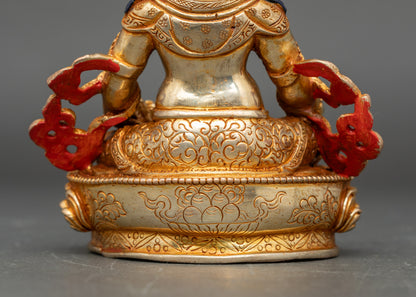 24K Gold-Gilded Copper Dzambhala Statue for Wealth and Abundance