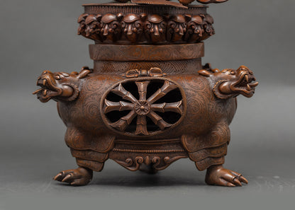 Vajradhaka Sculpture| Handmade Buddhist Incense Burner Statue
