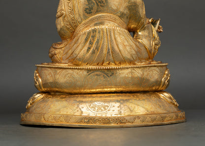 Padmasambhava Statue | 24K Gold Fire-Gilded Copper Art