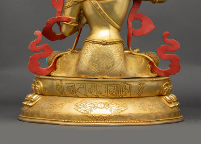 Bodhisattva Manjushri Statue | Authentic Nepalese Spiritual Sculpture