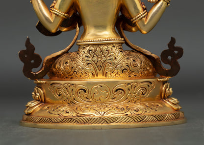 Four-Armed Chenrezig Statue – Tibetan Buddhist Sacred Figure