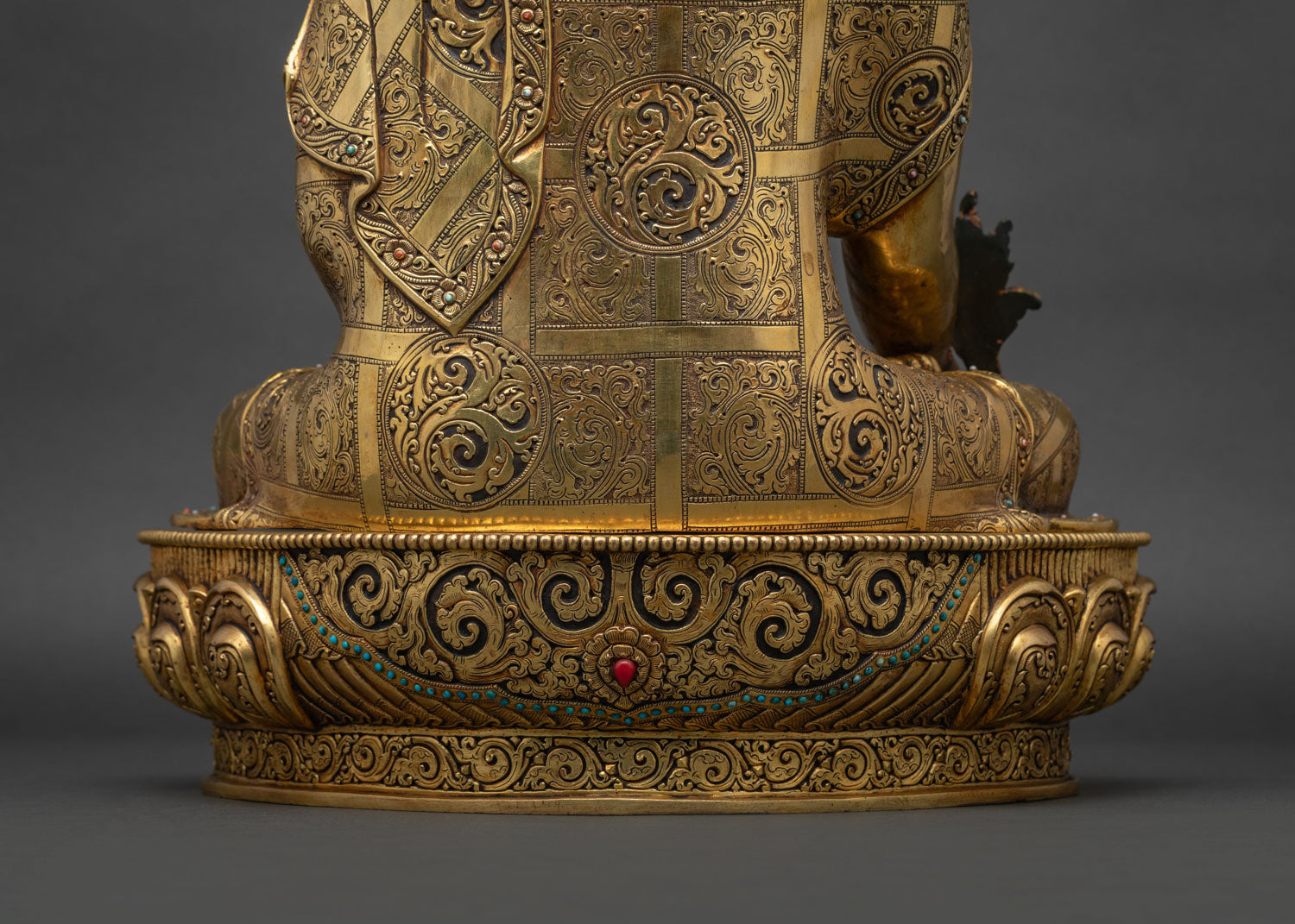 Tibetan Medicine Buddha Copper Statue for Meditation & Healing