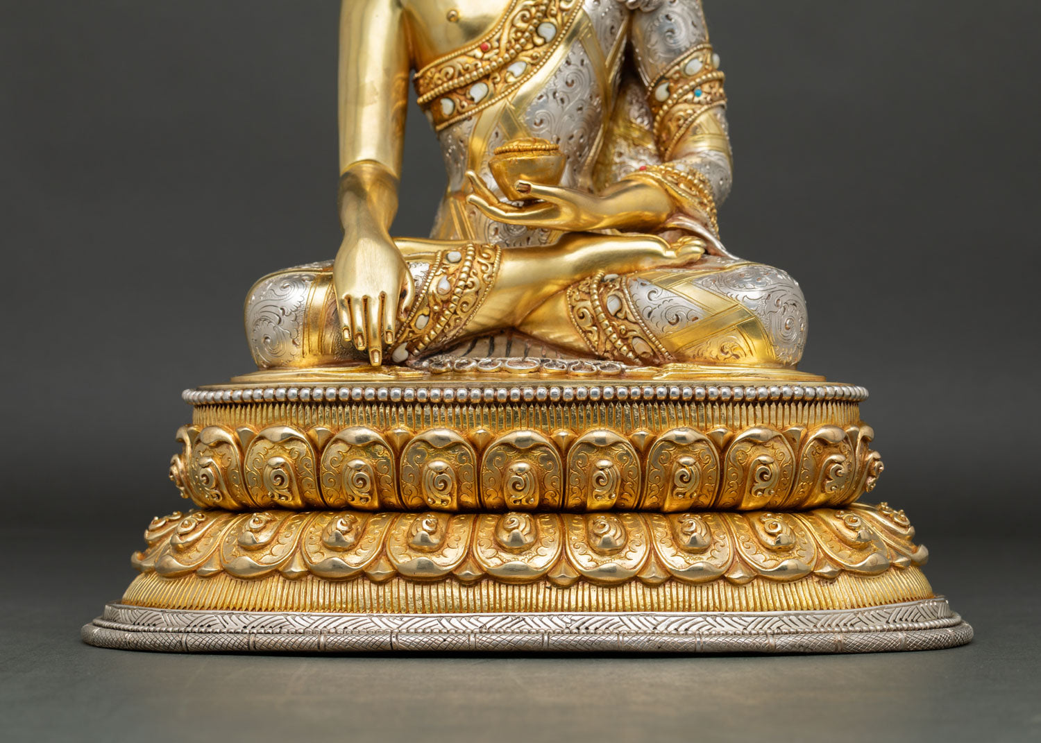 Shakyamuni Buddha Statue with Ornate Halo | Buddhist Art