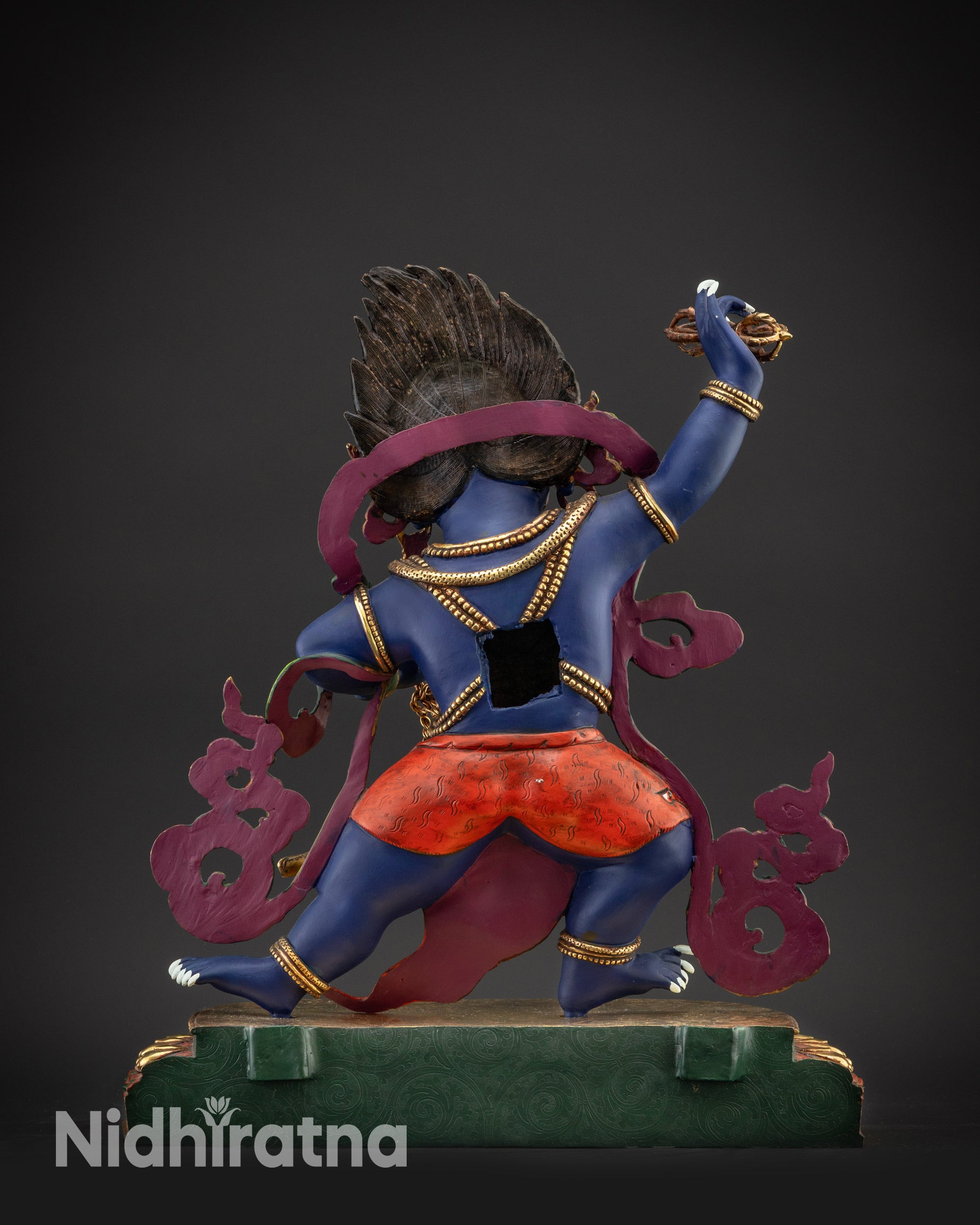 Vibrant Masterpiece Vajrapani Statue | Rare Thunderbolt Bearer Sculpture