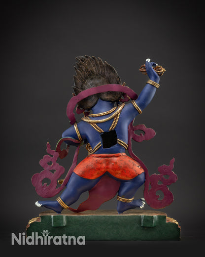 Vibrant Masterpiece Vajrapani Statue | Rare Thunderbolt Bearer Sculpture