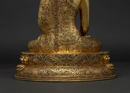 Jewel-Crowned Shakyamuni Buddha Statue | Meditation Room Decor