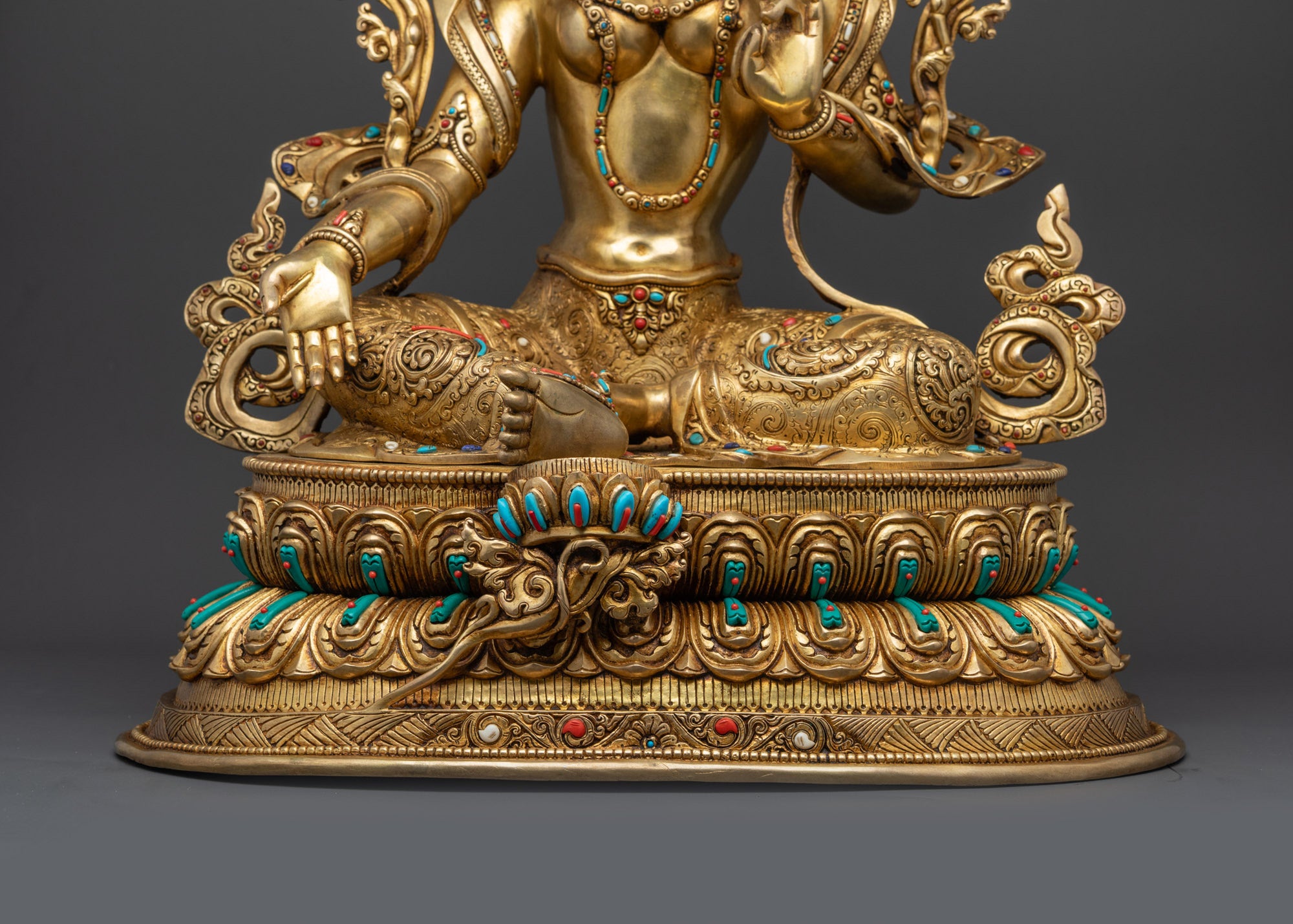 Premium Green Tara Sculpture | Buddhist Goddess of Swift Protection