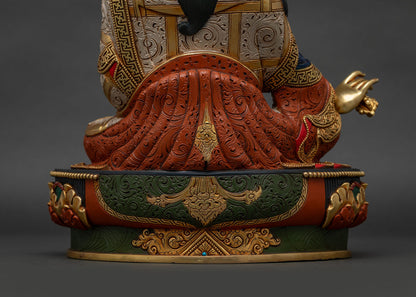 Multicolor Guru Rinpoche Statue | Handcrafted Newari Artwork