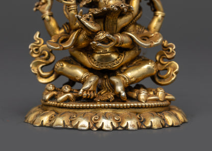 Nepalese Four-Armed Mahakala Statue | Tibetan Protector Deity