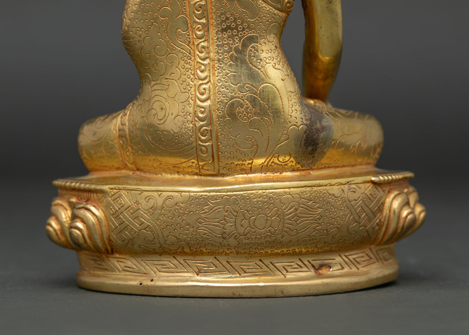 Shakyamuni Buddha Statue | Handmade Copper Tibetan Sculpture with Gold Details