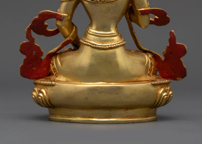 Gold-Gilded Vajrasattva Statue | Handcrafted Tibetan Idol for Prayer