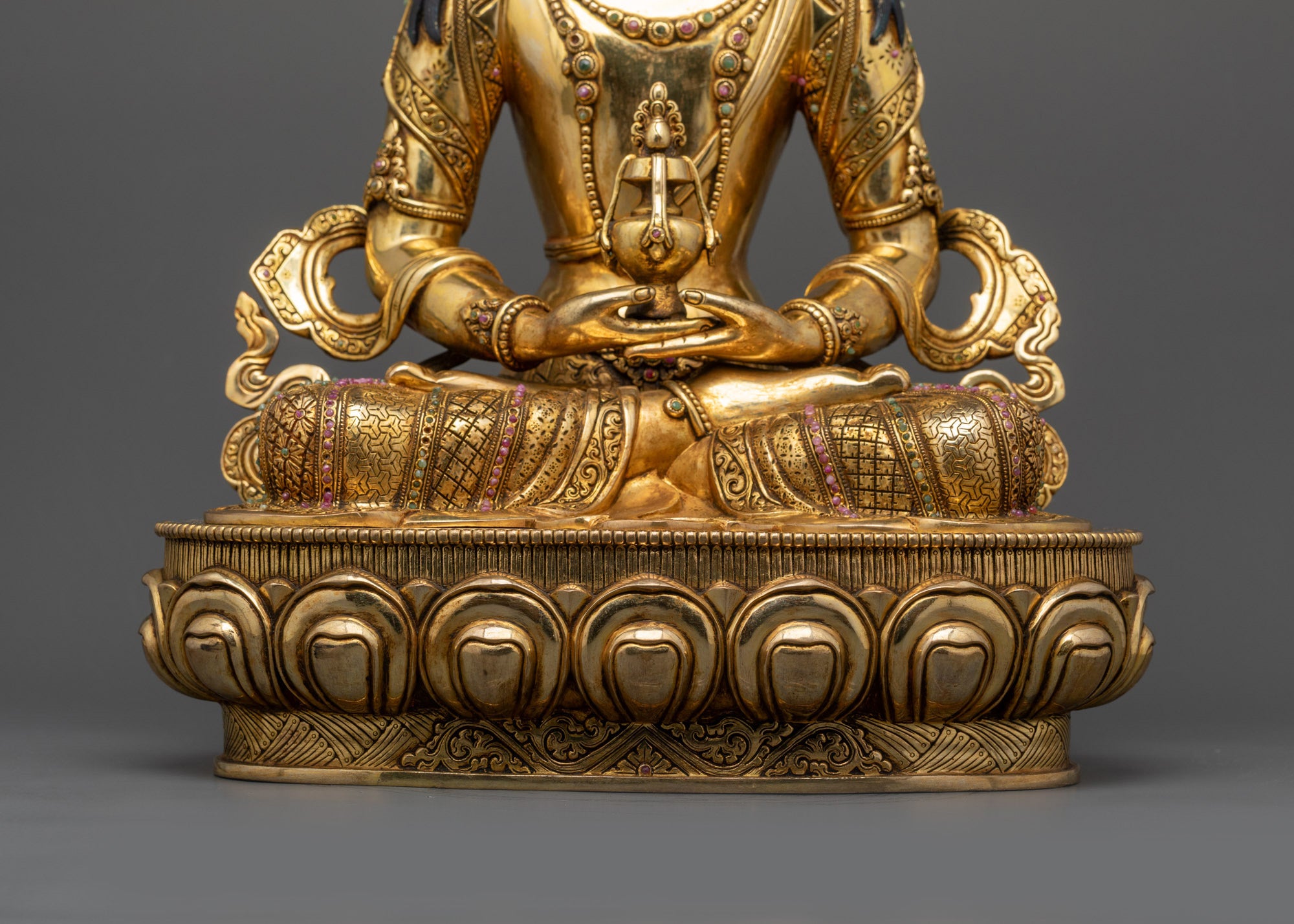 19" Premium Amitayus Statue | Handcrafted Buddha of Longevity Sculpture