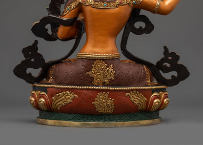 Radiant Manjushri Statue | Hand-Painted Buddhist Decor from Nepal