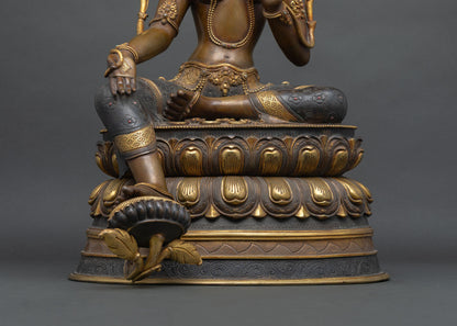 Green Tara Statue for Sale – Copper & Gold Buddhist Artwork