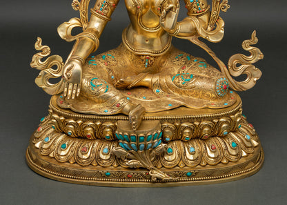 Compassionate Savior Green Tara – Handmade Buddhist Statue