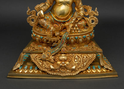 Dzambhala on Throne Statue | Buddhist Guardian of Wealth & Abundance